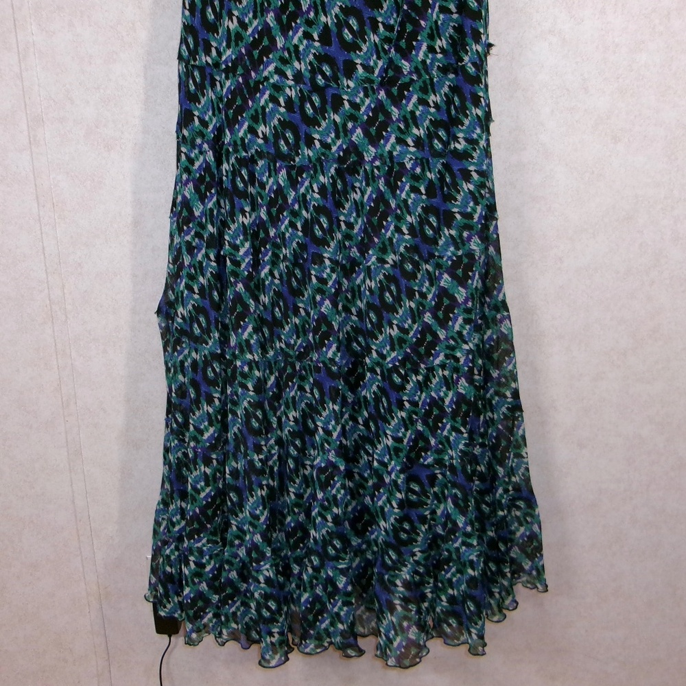 NWT Jones New York Career Black/Blue Maxi Dress Abstract Print PullOn Sz 22W - Picture 3 of 9